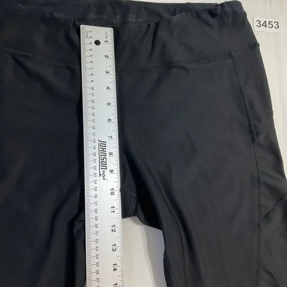 Reebok Women Activewear Pants M Black Yoga Capri Legging Logo 20